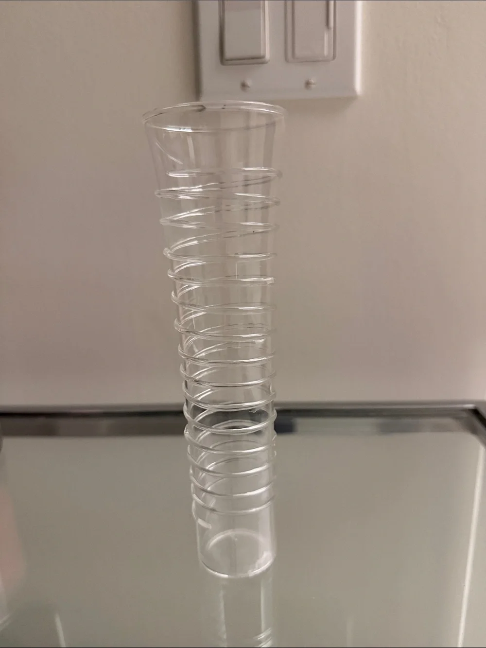Pair of Clear Glass Vase Set of 2 | 7” Textured Bubble & Ribbed Vases | Elegant
